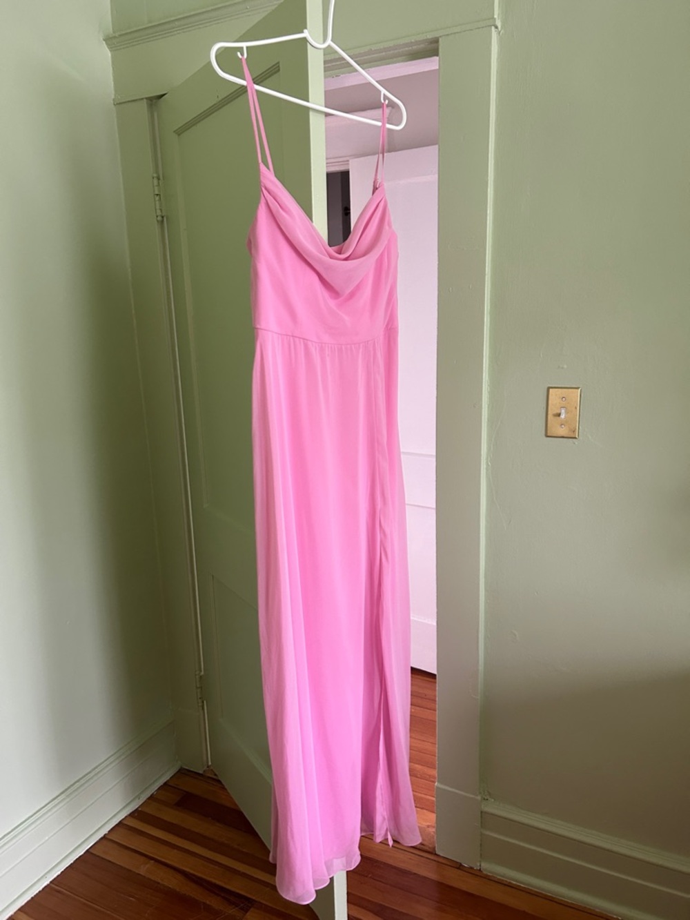 Pink Cowl Neck Slip Maxi Dress